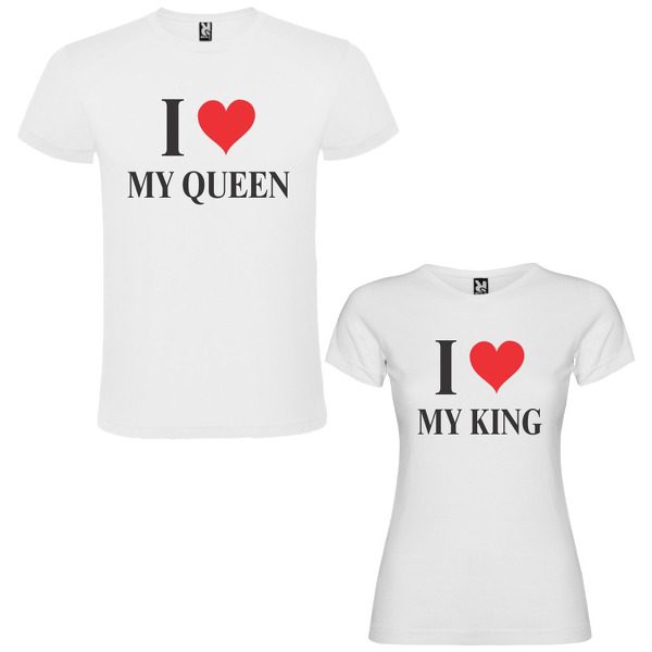 2 Camisetas para parejas My King My Queen Zanubo.es