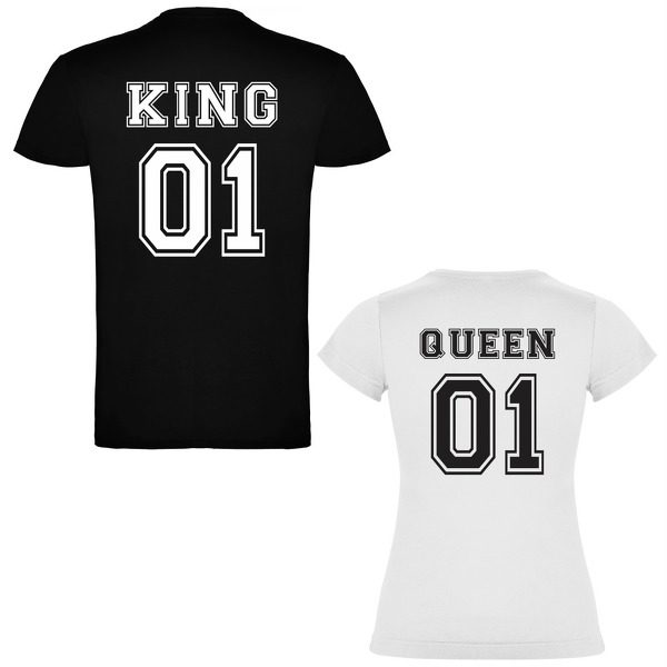 Enumerar cerveza negra inferencia Pack 2 Camisetas parejas King 01 y Queen 01 | Zanubo.es